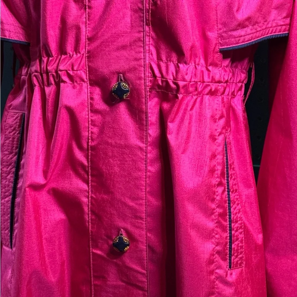 Rothschild Girls Pink Raincoat Size 14 Barbiecore Shiny Trench Coat Glam